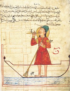 تصميم آلي ، من كتاب المعرفة بالأجهزة الميكانيكية البارعة للجزري ، 1206 بواسطة مدرسة إسلامية